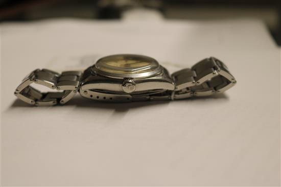 A gentlemans stainless steel Tudor Oyster Prince self-winding wrist watch with original strap.